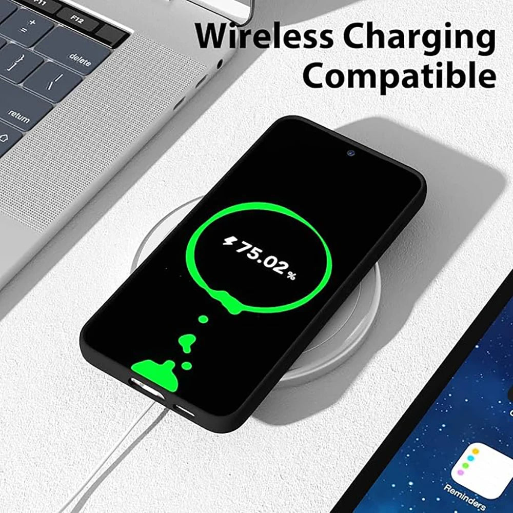 Shockproof Silicone TPU Phone Case For Samsung Galaxy S20 S21 S22 S23 S24 Ultra FE S10 S9 S8 Plus lite 5G Black Soft Back Cover