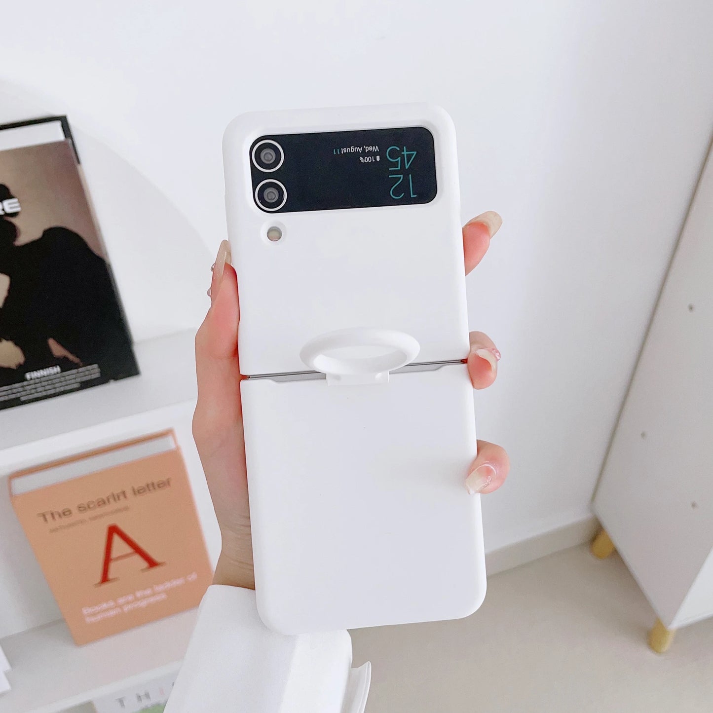 Liquid Silicone Ring Holder Case for Samsung Galaxy Z Flip 3 4 5G Flip4 Flip3 Flip2 Flip1 Foldable Full Protection Fashion Cover