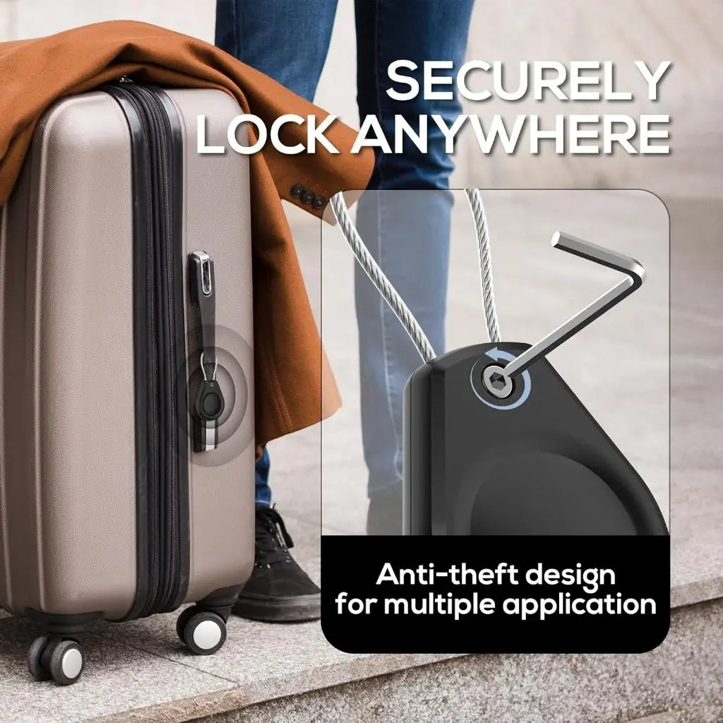 Waterproof AirTag Keychain Holder tag Lock Case Wire Cable,  Anti-Lost Protective Case with Keyring for Luggage, Key, Backpack
