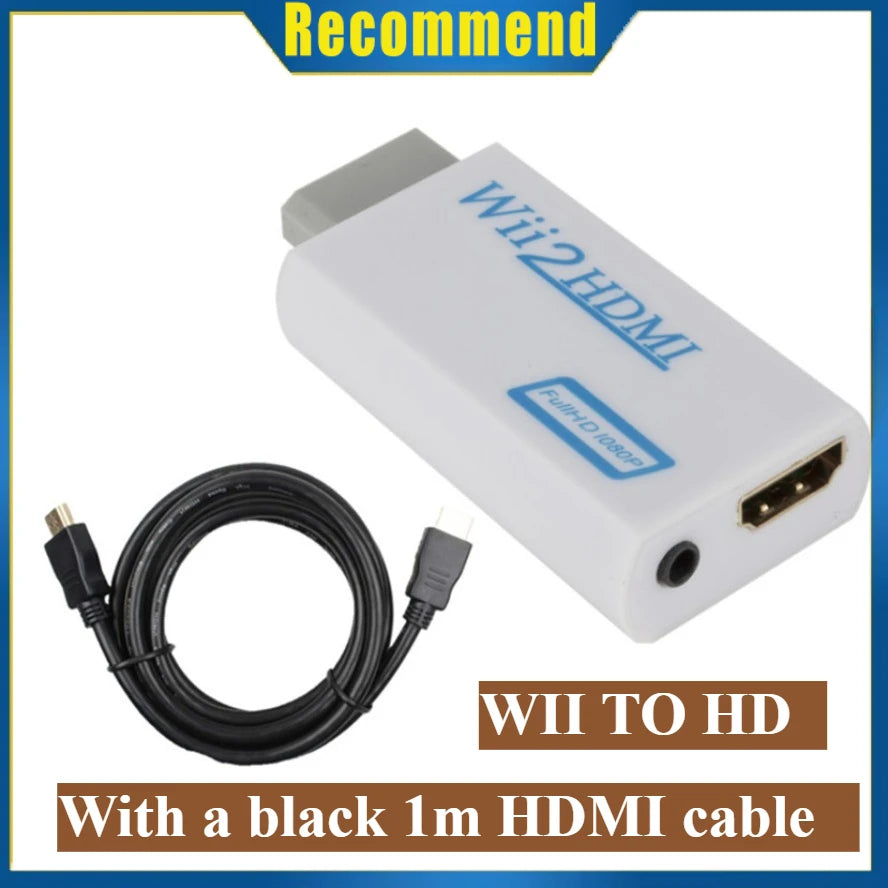 WII To HDMI Converter Full HD 1080P WII To HDMI Wii 2 HDTV Converter Wii To HDMI Adapter 3.5mm Audio for PC HDTV Monitor Display