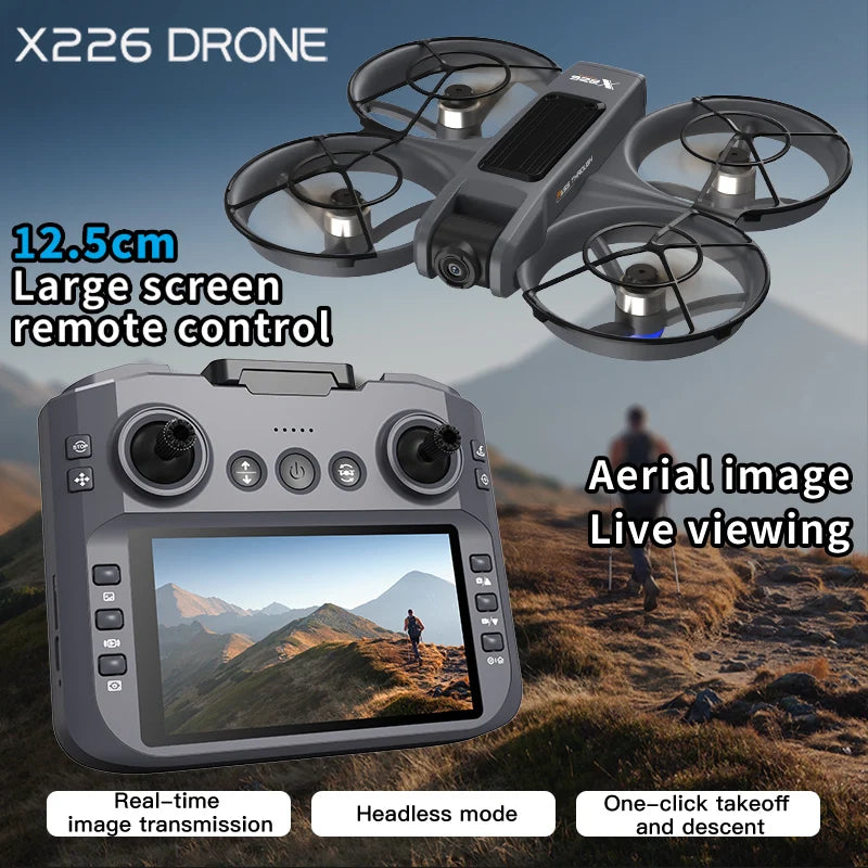 X226 Drone Professional 4K HD Dual Camera LCD VR Remote Control WIFI FPV UAV RC Quadcopter Aerial Photography Airplane Toy Gifts