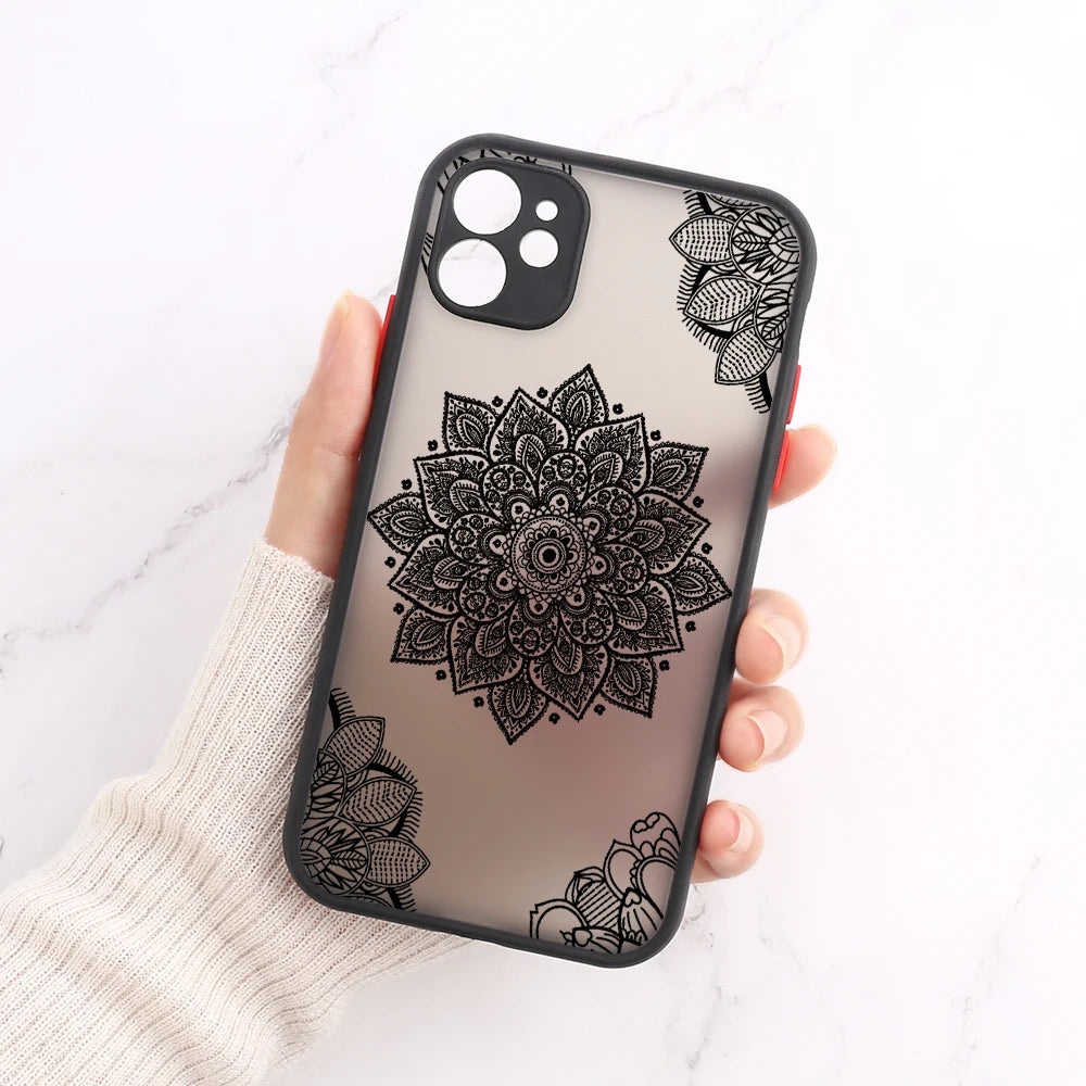 Mandala Dreamcatcher Case For iPhone 11 13 14 12 15 Pro Max Mini XR XS Max 6s 8 7 Plus SE 2022 2020 Clear Shockproof Phone Cover