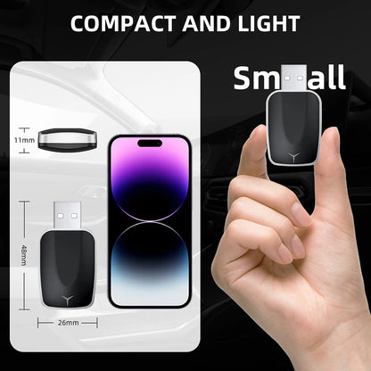 2 in 1 Smart Dongle AI Box Mini Adapter Wired to Wireless Carplay&Android Auto Compatible with 99% of Cars Plug and Play WiFi