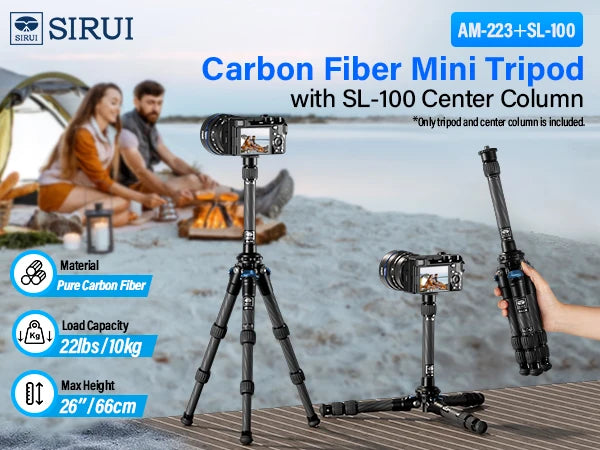 SIRUI Portable Mini Tripod Kit With Center Column/Video Head Compact Tabletop Tripods For Camera/Photo/Phone AM-223 Series