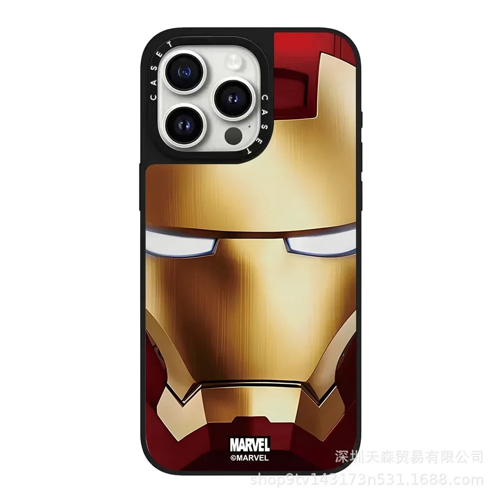 Trendy Brand CAS Co-branded Avengers for Iphone16pro max Marvel Character Phone Case Anti-fall Mirror Spider-Man Birthday Gift