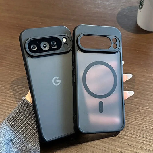 For Google 9A Magsafe Case Slim Matte Carbon Fiber Wireless Charging Cover for Google Pixel 9 Pro XL 8A 8 Pro Armror Back Cover