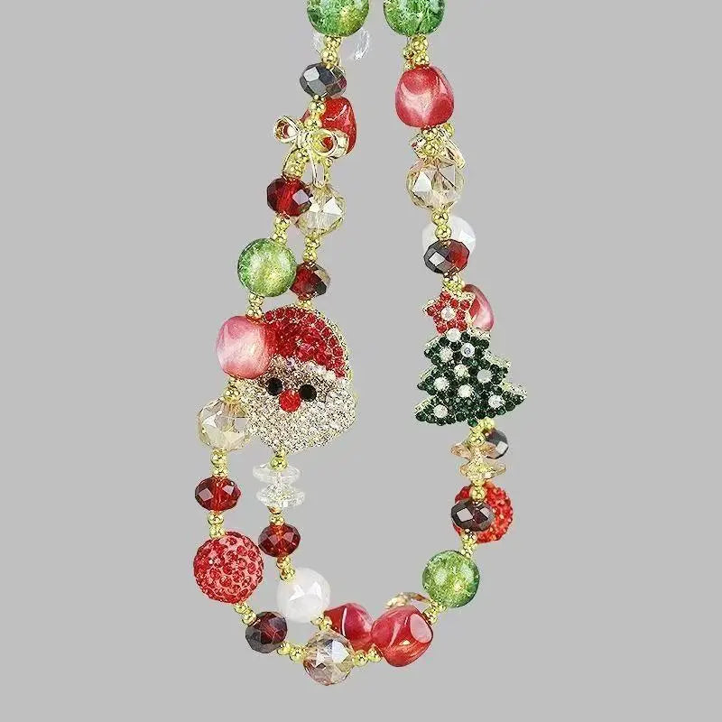 Cute Christmas Phone Chain Pendant Wrist Strap Anti-lost Lanyard Festival For iPhone Decorative Strap Bracelet Phone Accessories