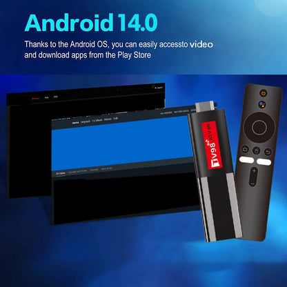 TV98 ATV 8K Mini TV Stick Android 14 Allwinner H618 Quad Core Cortex A53 Support 8K 4K Wifi 6 BT 5.0 Voice Remote Smart TV Box