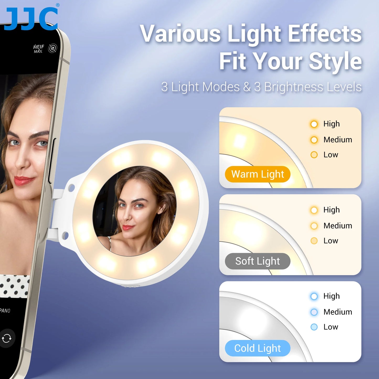 Magnetic Led Selfie Fill Light Mini Portable with USB for Magsafe Iphone 17 16 15 14 Pro Max Android Video Light for Makeup Vlog