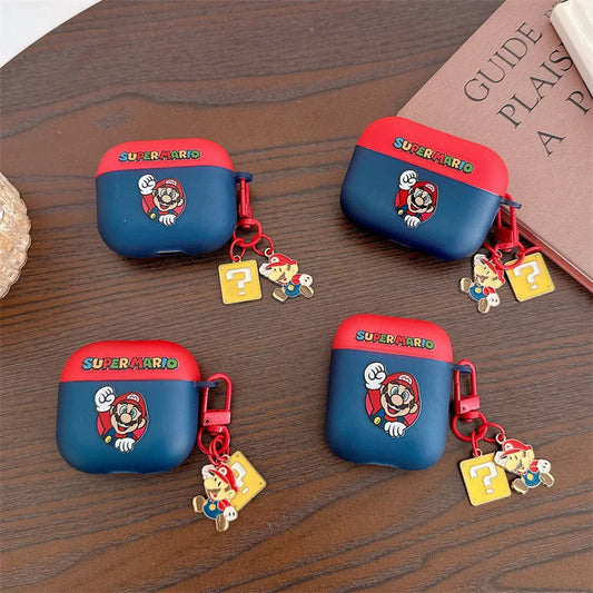 Super Mario Cartoon Earphone Case for Airpods 1 2 3 4 Pro Anime Soft Cover Protective Shell for Airpods Pro2 Headphone Cover