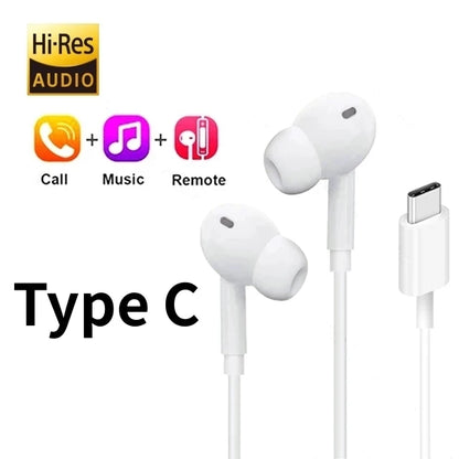 TypeC Wired Headphone Suitab For iPhone15 16 Earbuds Xiaomi 17 15 14 13 12 3.5MM AUX Redmi K40 Huawei Samsung Laptop With Mic