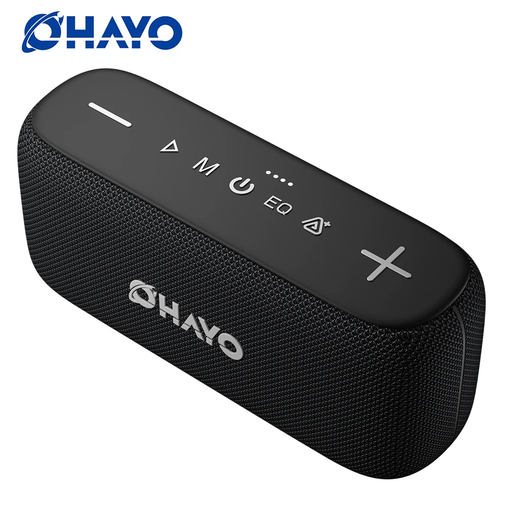 Ohayo S15 Portable Bluetooth Speaker with 60W Powerful Sound and Intense Bass, IPX6 Waterproof Wireless LED Computer Speaker