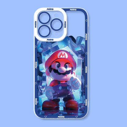 Super M-Marios Bros Clear Case for Samsung Galaxy S23 S22 Ultra S21 S20 FE S10 Plus Note 20 10 9 A32 A52S A52 A72 Silicone Cover