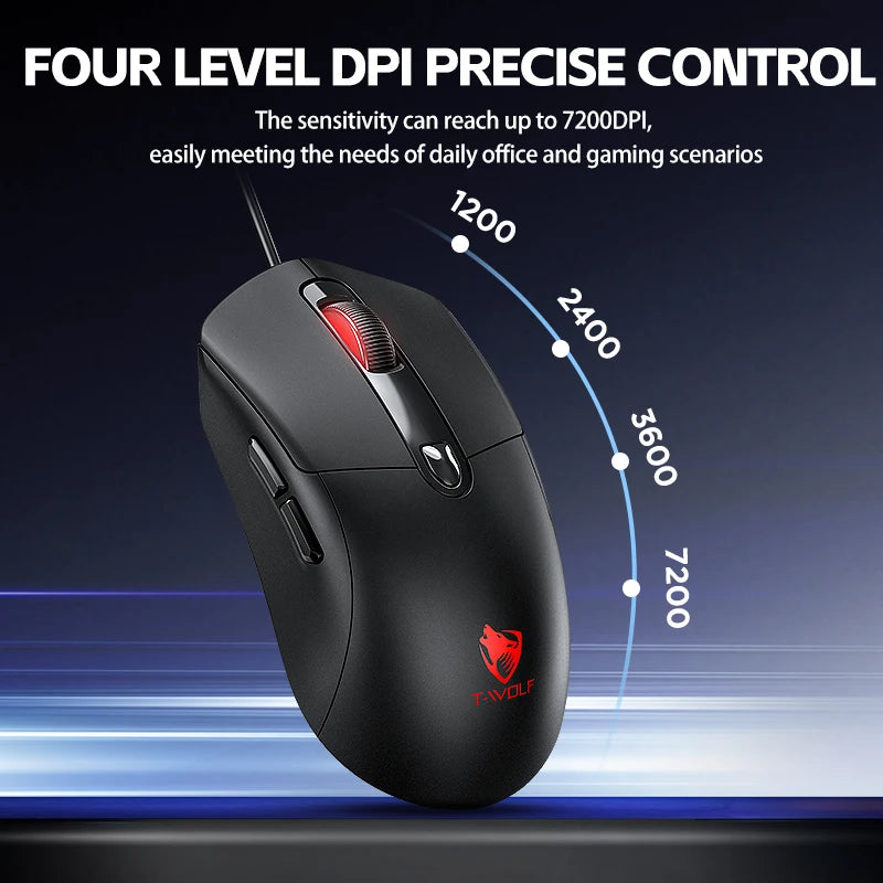 2026 Wired Gaming Mouse Cute Personalized Anti Slip Sticker 6-Key Office Mouse Suitable For Desktop And Laptop Computers NEW HOT