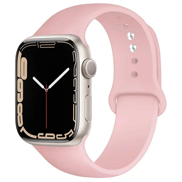 Silicone Band For Apple Watch strap 44mm 45mm 40mm 41mm 42-38mm 45 mm sport bracelet iwatch series 8 7 6 5 4 3 SE 9 Ultra 2 49mm