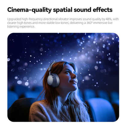 HaaYot ANC Wireless Headphones Bluetooth 6.0 HIFI Level 42dB Adaptive Noise Cancelling Spatial Audio Foldable Over Ear Headsets