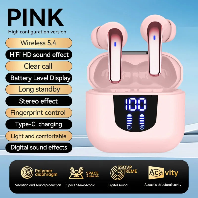 TWS wireless earphones, heavy bass stereo noise reduction for calls, ultra-long battery life, low-latency game mode