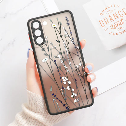 For Samsung S24 S22 Ultra Case Cover Samsung Galaxy S23 Ultra S 22 S21 S20 FE S10 Note 20 10 Plus S8 Lavender Flowers Clear Case
