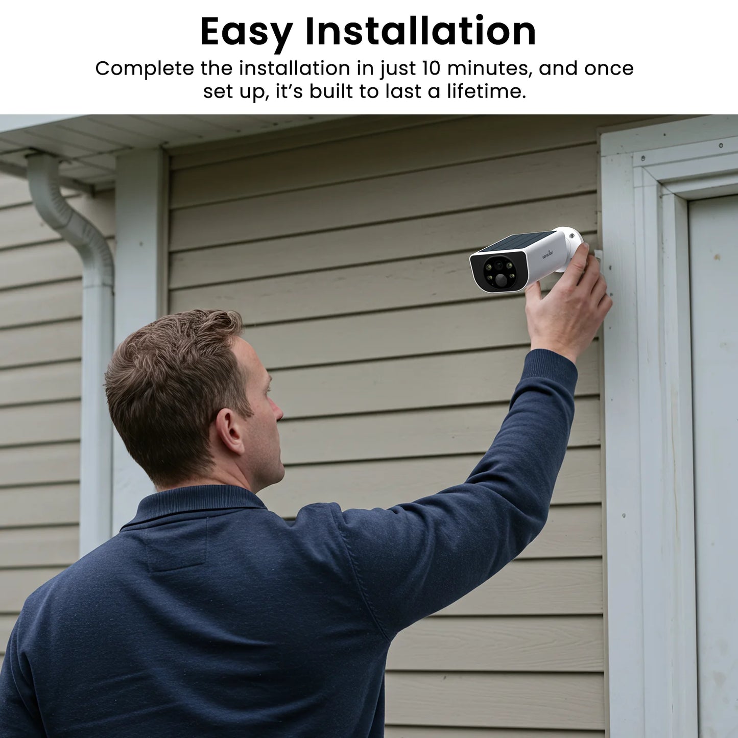 Wansview Outdoor Solar Security Camera with Battery 3MP 2.4G WIFI Camera Battery Cloud Storage Color Night Vision 2-Way Audio