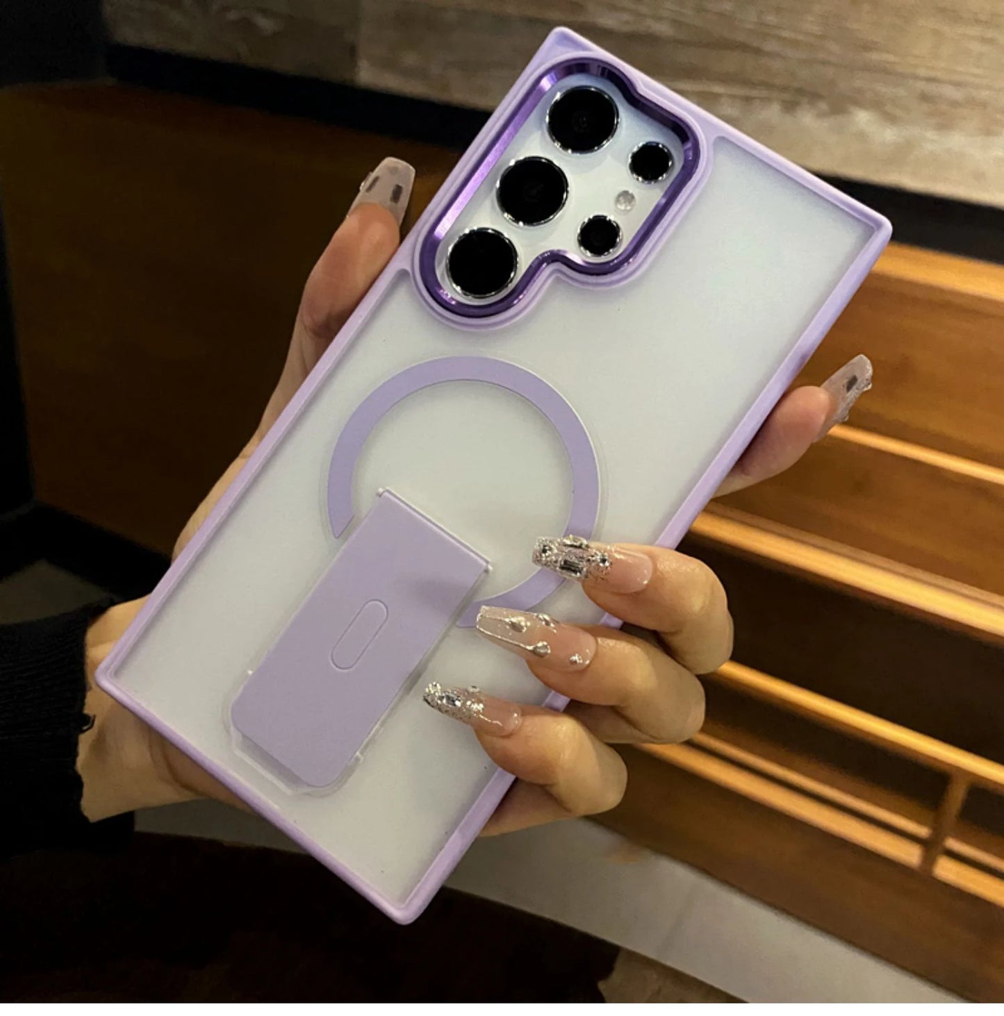 Kickstand Bracket Stand Holder For Magsafe Case for Samsung Galaxy S25 S24 S23 Ultra Plus Magnetic Wireless Charging Cover Funda