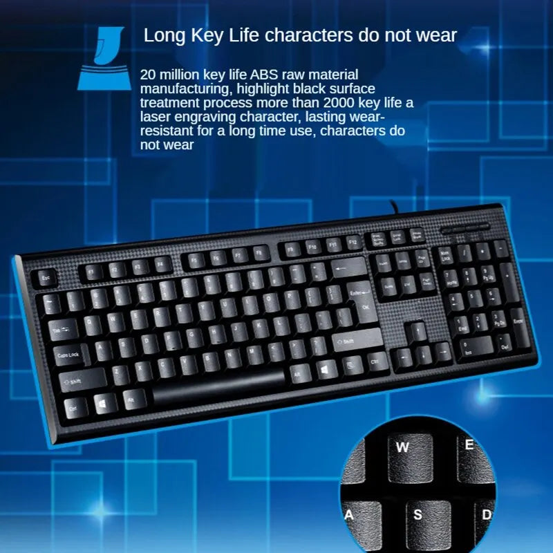 Q9 Single Keyboard USB Square Mouth Business Office Home PS2 Round Hole Wired Desktop Computer