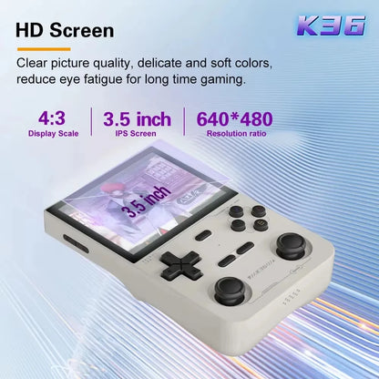 Open Source K36 Retro Handheld portable Video Gameing Console R36S for PS1/PSP/DC/N64/SS  3.5 Inch IPS Screen Preferred Gift
