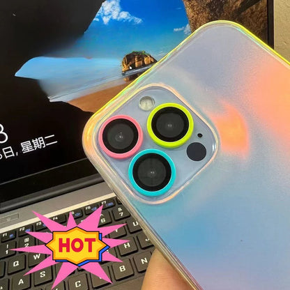 Luminous Ceramic Camera Protector Film For IPhone 14 13 12 11 15 Pro Max 14 Plus 12 13 Mini Lens Ring Tempered Glass Glowing Cap