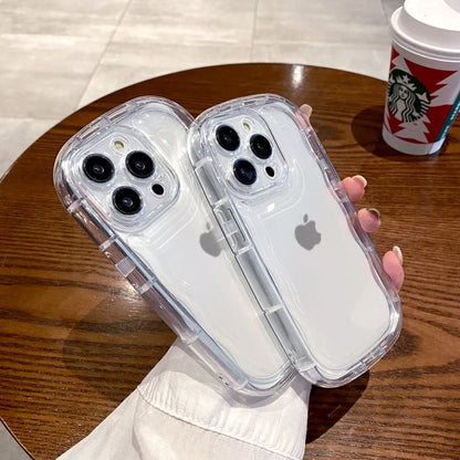 Transparent Soap Soft Case for iPhone 16 15 14 13 12 11 Pro Xs Max Mini 16 Plus Clear Camera Protection Airbag Shockproof Cover