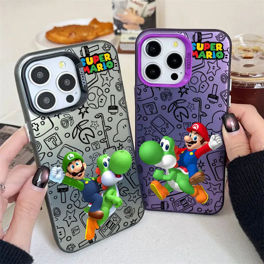 Cartoon S-Super M-Mario Bros Phone Case For iPhone 16 15 14 13 12 11 Pro Max XS Max XR 7 8 Plus Shockproof Silicone Matte Cover