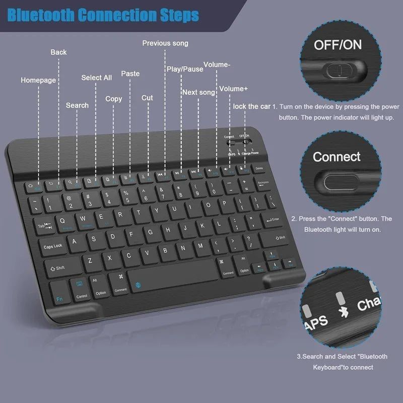 Wireless Keyboard Bluetooth Keyboard For Android IOS Windows Mini 78-Key Gaming Keybaord PC iPad Samsung redmi Tablet Keyboard