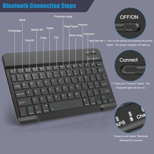 Wireless Keyboard Bluetooth Keyboard For Android IOS Windows Mini 78-Key Gaming Keybaord PC iPad Samsung redmi Tablet Keyboard