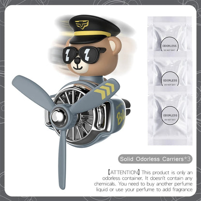 DIY aroma odorless car accessories interor decorations inside ornament plane pilot bear car air fresheners vent clip men cartoon