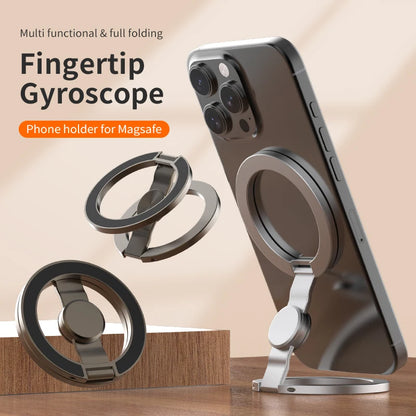 2025 Double-Sided MagSafe Phone Holder for iPhone 14/15/16, Foldable 360° Rotating Stand with Strong Magnet & Finger Grip Suppor