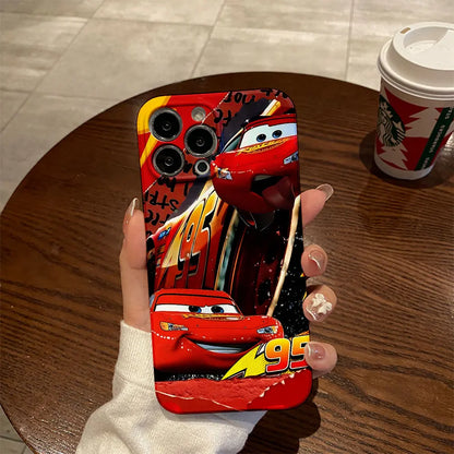 Cars Lightning McQueen 95 Phone Case for iPhone 16 15 14 13 12 11 Pro Max XS XR XSMax 6 7 8 Plus Glossy Film Hard PC Cover
