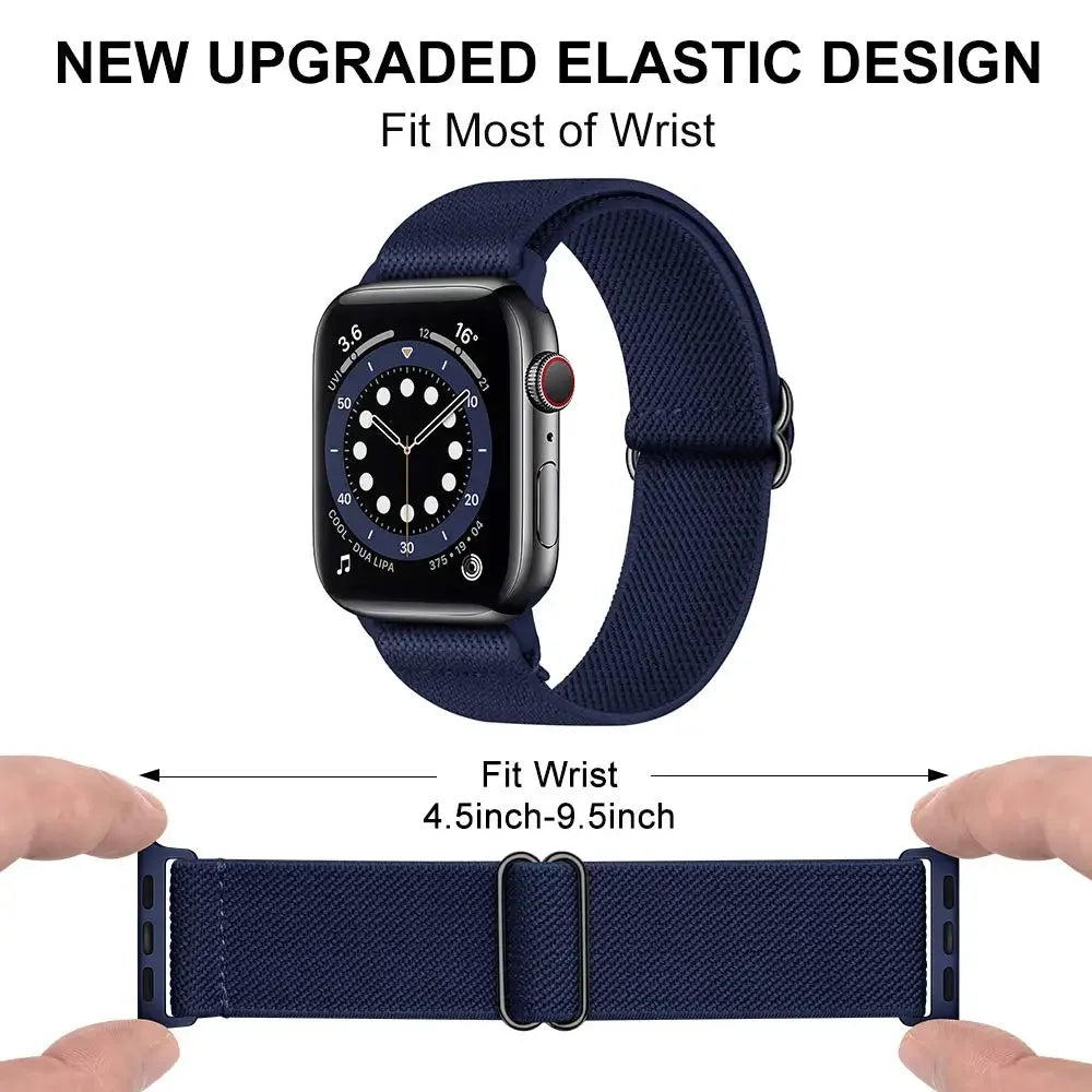 Nylon Loop Strap For Apple Watch 49mm 45mm 41mm 44mm 42mm 46mm Adjustable Elastic Belt iWatch Ultra 3/2 11 10 9 8 7 6 5 SE3 Band