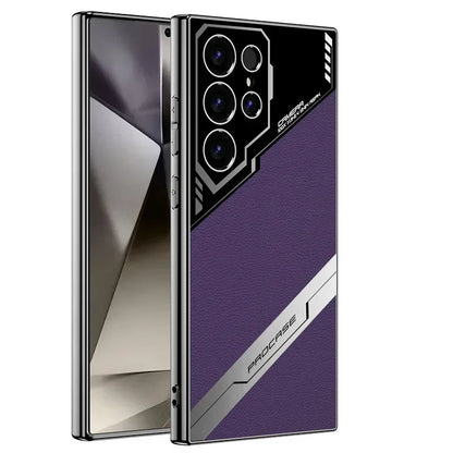 Galaxy S25 Plus Electroplating Leather S25 Ultra Phone Case for Samsung Galaxy S25 S24 S23 Ultra Protective Shockproof Cover