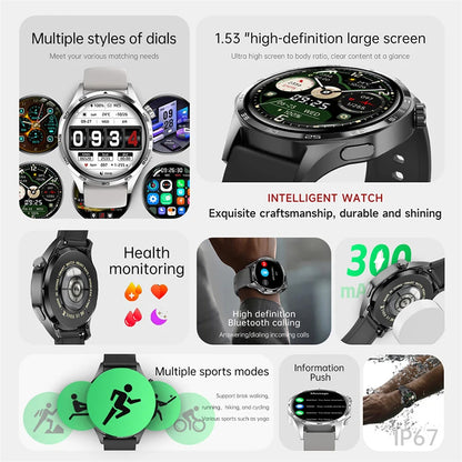 For HUAWEI GT5 Pro GPS NFC Smart Watch Men 360*360 AMOLED Screen Heart rate Bluetooth Call IP67 Waterproof Man Smartwatch 2025