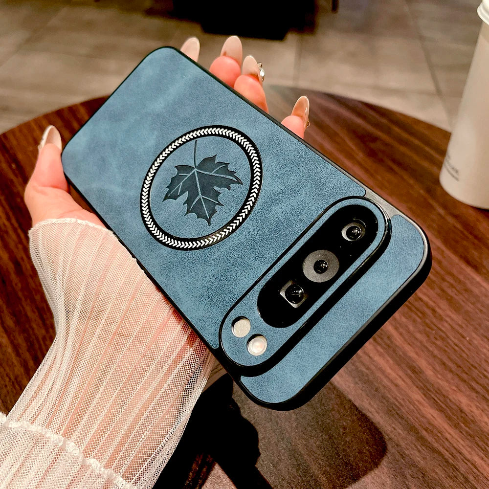 Luxury Faux Leather Case For Google Pixel 9 8 7 Pro XL A 9A 8A 7A Cover For Pixel 9 8 7 Pro XL 9A 8A 7A Magsafe Wireless Charge