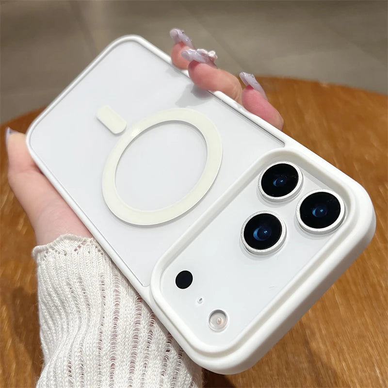 Luxury For Magsafe Magnetic Wireless Charge Case For iPhone 17Air 11 12 13 14 15 16 17 Pro Max Plus Transparent Hard Back Cover