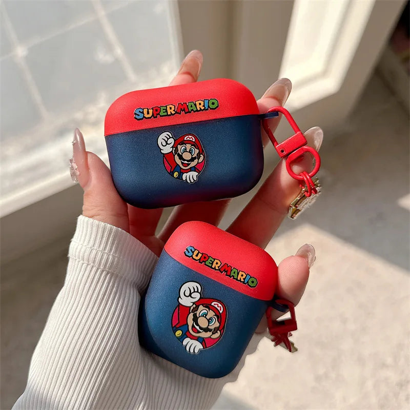 Super Mario Cartoon Earphone Case for Airpods 1 2 3 4 Pro Anime Soft Cover Protective Shell for Airpods Pro2 Headphone Cover