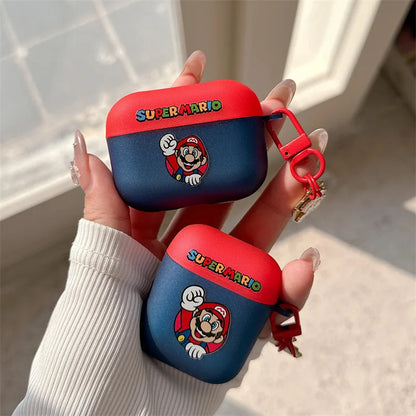 Super Mario Cartoon Earphone Case for Airpods 1 2 3 4 Pro Anime Soft Cover Protective Shell for Airpods Pro2 Headphone Cover