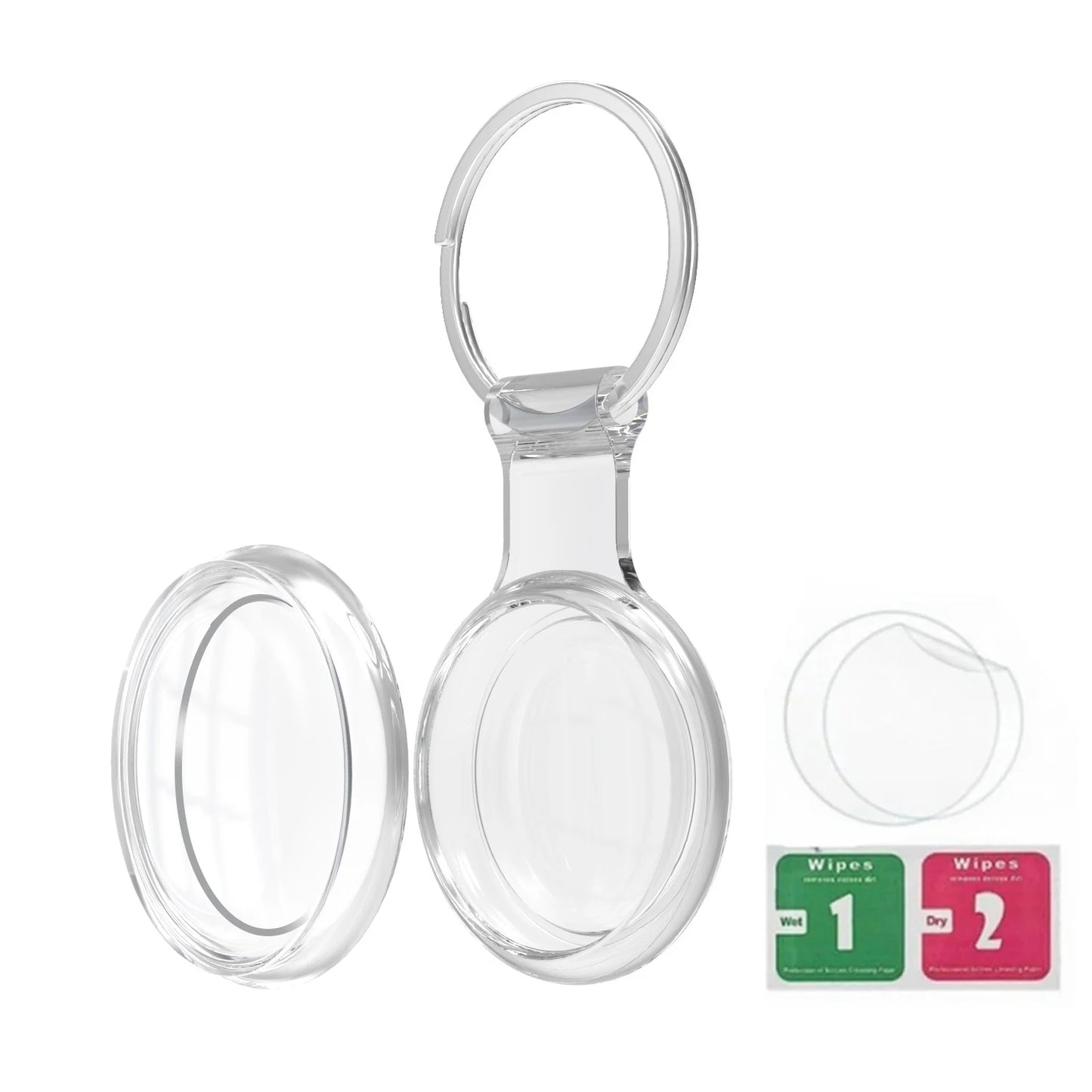 Waterproof AirTag Keychain Holder tag Lock Case Wire Cable,  Anti-Lost Protective Case with Keyring for Luggage, Key, Backpack