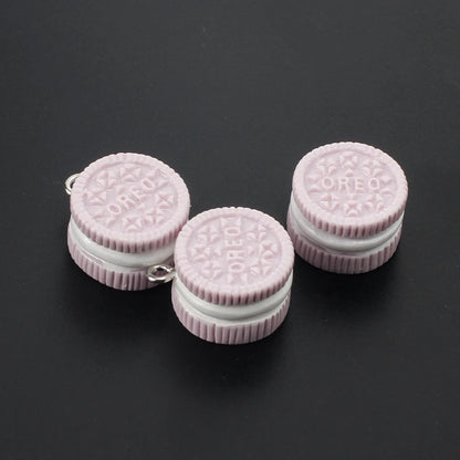 10pcs Macaron Biscuits Cookies Resin Charms Chocolates Snacks Food Pendants for Earrings Keychain Diy Jewelry Making Supplies
