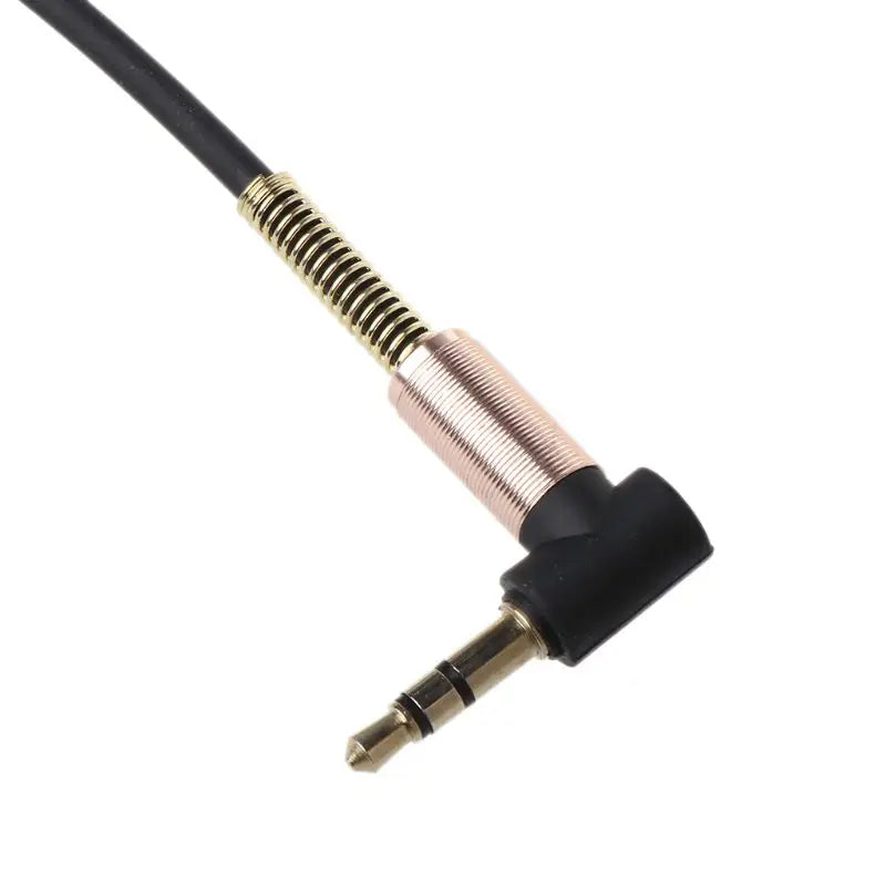 L21D 24cm Dual 90 Degree Nylon 3.5 mm to 3.5mm Male Jack  Cable Car Aux Cord for Phone Tablet  Player Stereo Speaker