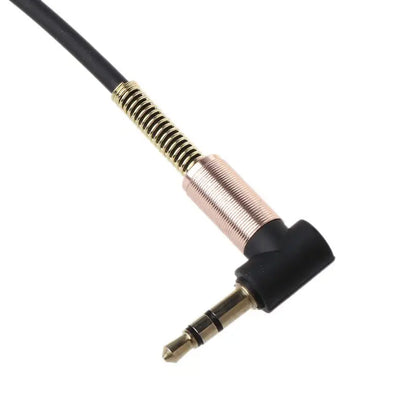 L21D 24cm Dual 90 Degree Nylon 3.5 mm to 3.5mm Male Jack  Cable Car Aux Cord for Phone Tablet  Player Stereo Speaker