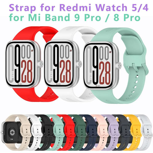 Silicone Bracelet Strap For Redmi Watch 5 Replacement Watch Band For Xiaomi Band 9 Pro