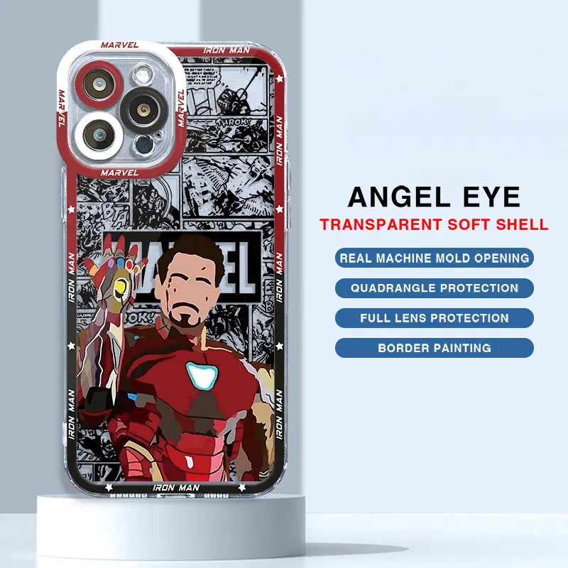 Marvel Iron Man Donnys Loki Case for iPhone 15 Pro 11Pro Max XR 12 13 Mini XSmax 14 7 Plus SE 6 8 X XS Phone Clear Fundas Cover