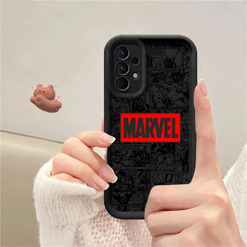 Phone Case for Samsung Galaxy A15 A25 A35 A55 A51 A71 A72 A73 A52 A52s A53 A54 5G TPU Silicone Soft Avengers Marvel Logo Comics