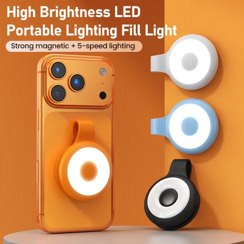 Mini Magnetic Mobile Phone Fill Light Suitable for iPhone 17Promax 16 Pro 15 14 13 12 Series and All Other Mobile Phones
