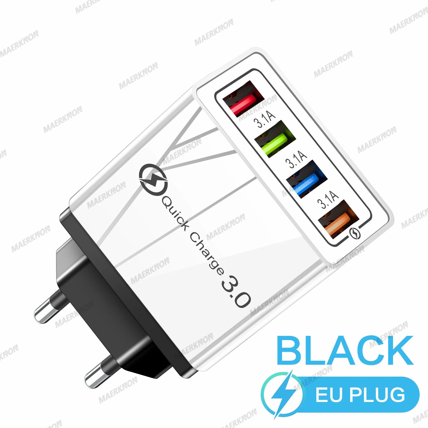 3A USB Charger 4 Ports USB Quick Charge 3.0 EU US Plug For iPhone Samsung Xiaomi Poco Fast Charging Mobile Phone Charger Adapter